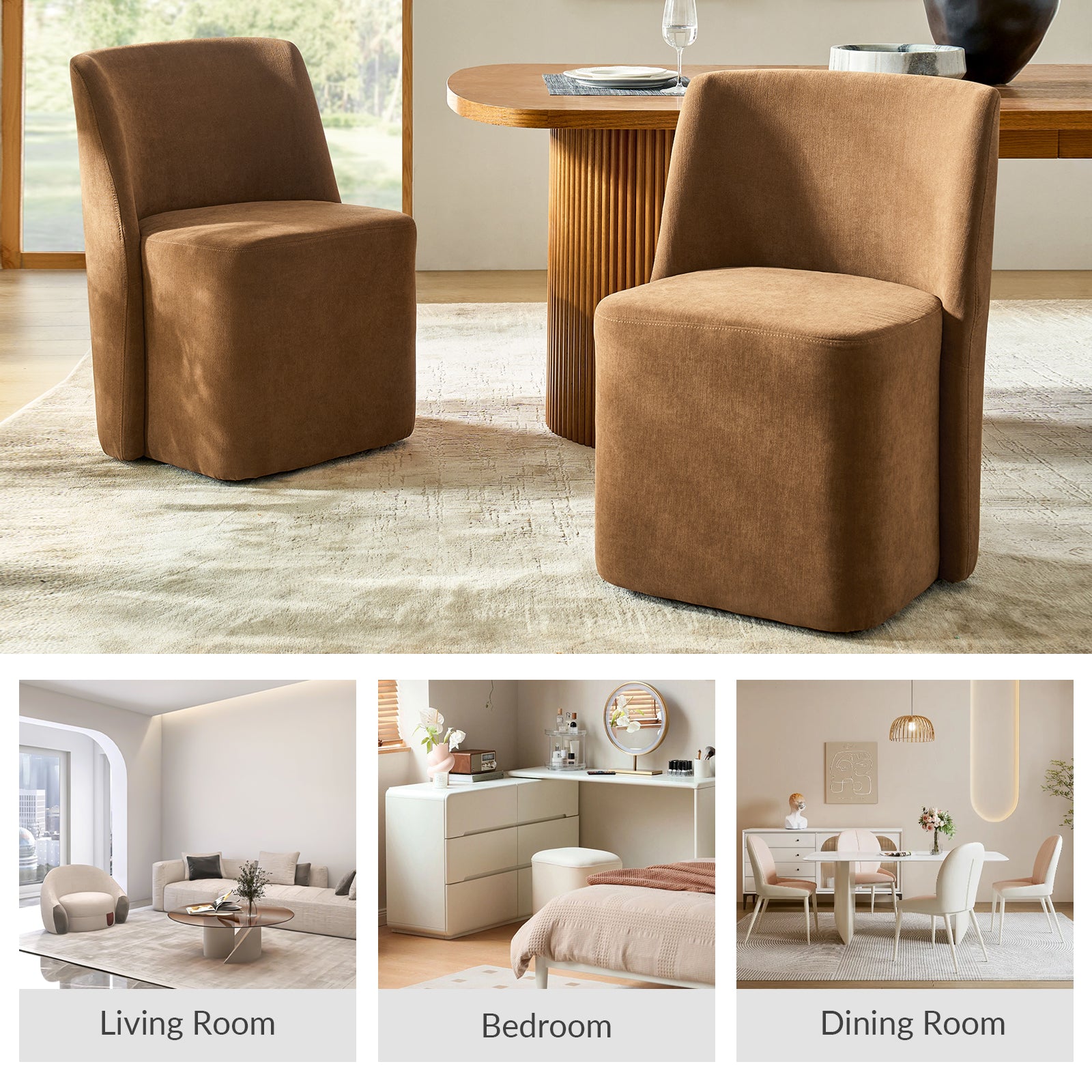 Yale Modern Curved Backrest Versatile Movable Dining Chair(Optional Types)