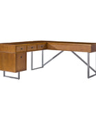 Bertrame Mid-Century L Shape Lift Top Office Desk