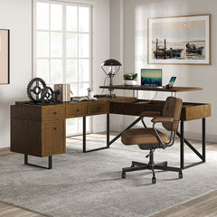 Bertrame L Shape Lift Top Office Desk