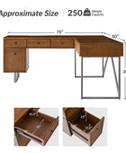Bertrame Mid-Century L Shape Lift Top Office Desk