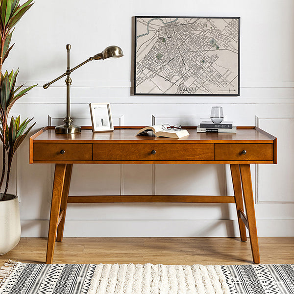 Charlotte Mid-century Modern 60" Computer Desk with Cable Management & Charging Station