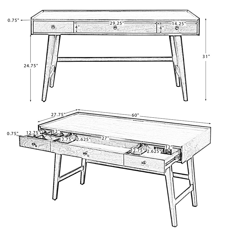 Charlotte Desk with Built in Outlets