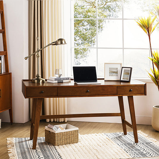 Charlotte Mid-century Modern 60" Computer Desk with Cable Management & Charging Station