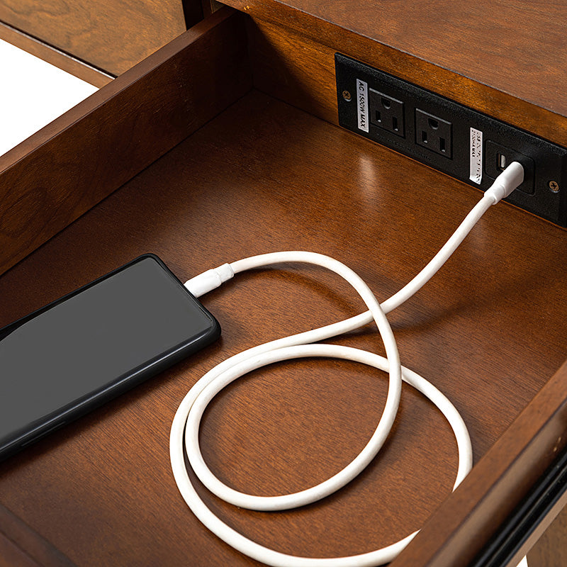 Charlotte Mid-century Modern 60" Computer Desk with Cable Management & Charging Station