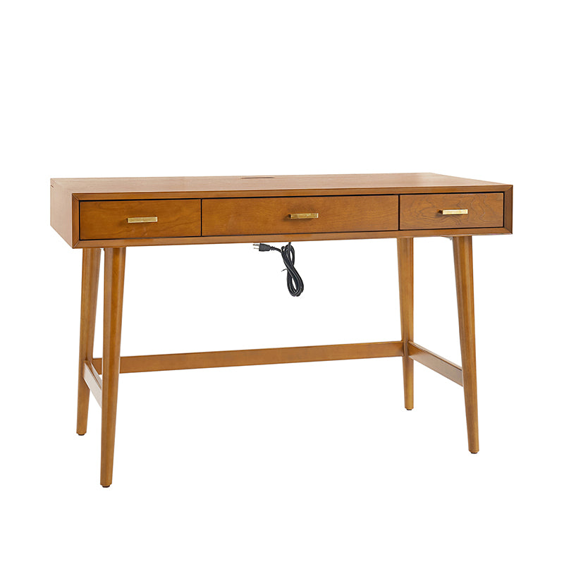 Trevor Mid-Century Modern Computer Office Desk With USB