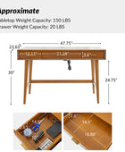 Trevor Mid-Century Modern Computer Office Desk With USB