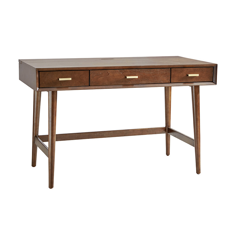 Trevor Mid-Century Modern Computer Office Desk With USB