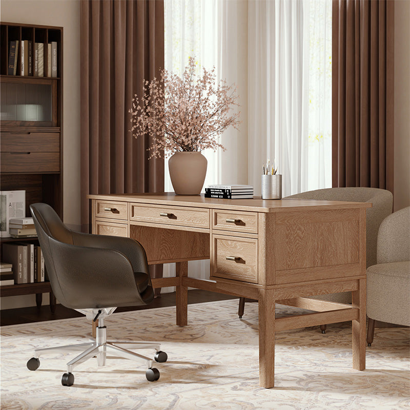 Raquel Transitional Office Desk with Concealed Cable Hole