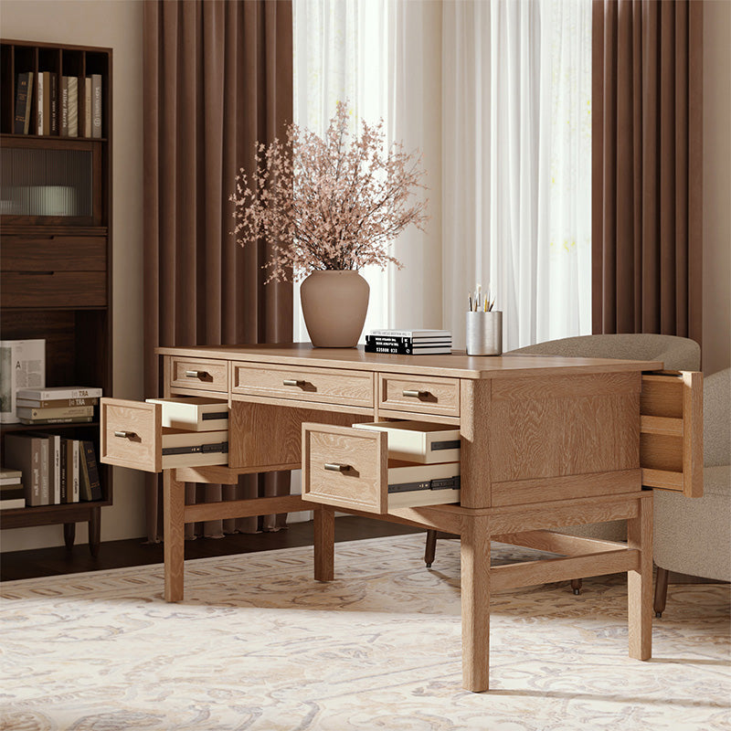 Raquel Transitional Office Desk with Concealed Cable Hole