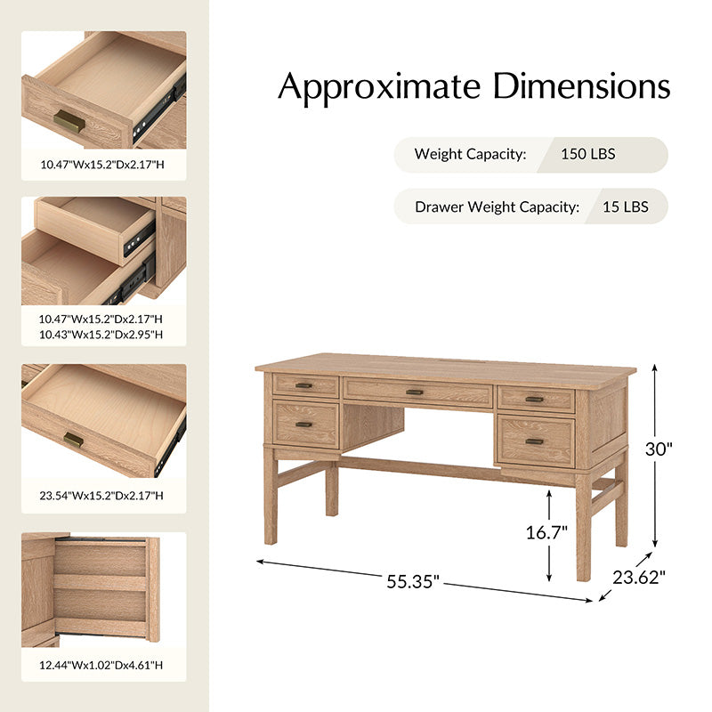 Raquel Transitional Office Desk with Concealed Cable Hole