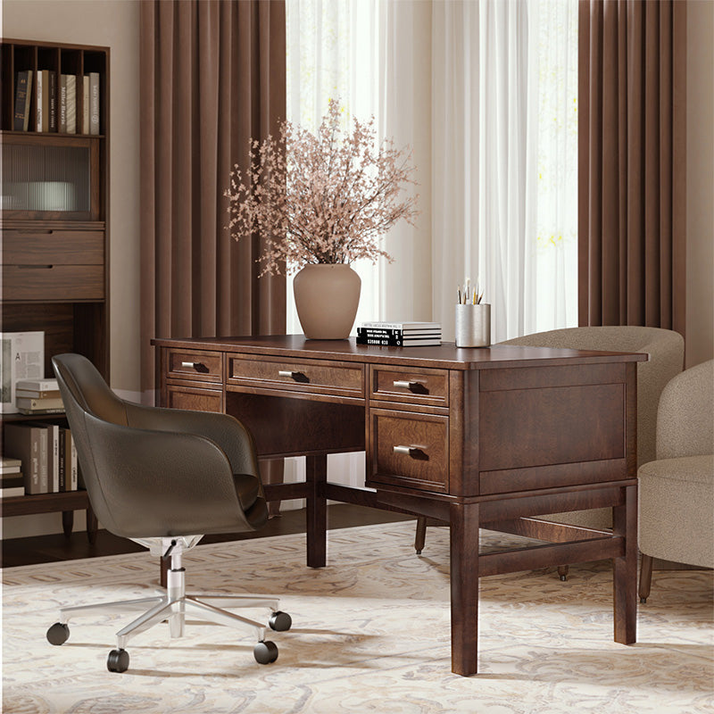 Raquel Transitional Office Desk with Concealed Cable Hole