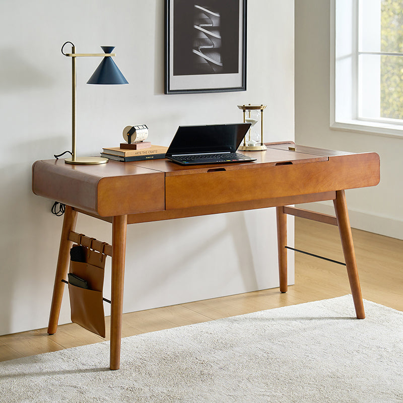 Reg Home Office Mid-century Desk with Two Power Outlets