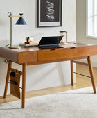 Reg Home Office Mid-century Desk with Two Power Outlets