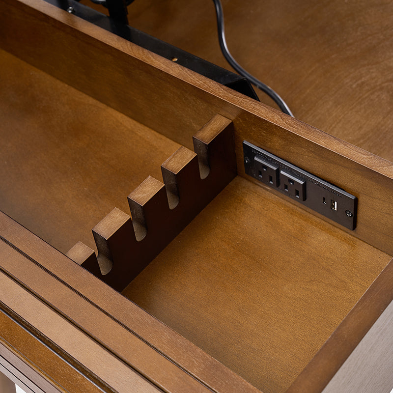 Reg Home Office Mid-century Desk with Two Power Outlets