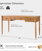 Isaac Transitional 60''W Office Desk With 3 Drawers