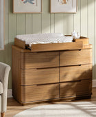 Modern 6-Drawer Nursery Dresser - Wide Wooden Storage Cabinet for Bedroom & Living Room