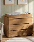 Modern 6-Drawer Nursery Dresser - Wide Wooden Storage Cabinet for Bedroom & Living Room