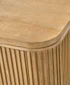 Verral Modern Solid Wood Fluted Dresser with 6 Drawers & Oak Texture