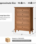 Erendiria Transitional 5-Drawer Chest Dresser with Solid Wood Frame
