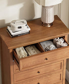 Erendiria Transitional 5-Drawer Chest Dresser with Solid Wood Frame
