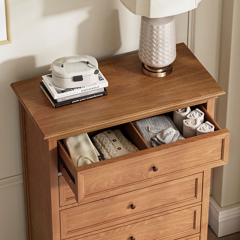 Erendiria Transitional 5-Drawer Chest Dresser with Solid Wood Frame