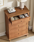 Erendiria Transitional 5-Drawer Chest Dresser with Solid Wood Frame