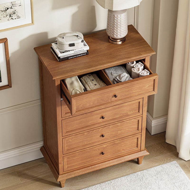 Erendiria Transitional 5-Drawer Chest Dresser with Solid Wood Frame