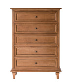 Erendiria Transitional 5-Drawer Chest Dresser with Solid Wood Frame