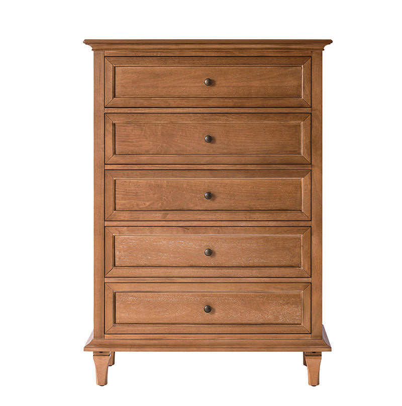 Erendiria Transitional 5-Drawer Chest Dresser with Solid Wood Frame