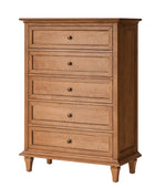 Erendiria Transitional 5-Drawer Chest Dresser with Solid Wood Frame