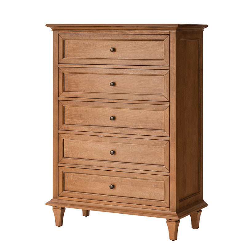 Erendiria Transitional 5-Drawer Chest Dresser with Solid Wood Frame