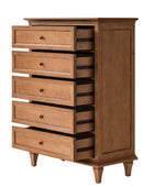 Erendiria Transitional 5-Drawer Chest Dresser with Solid Wood Frame