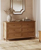 Robbie Transitional Solid Wood 6-Drawer Dresser for Bedroom Storage