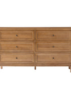 Robbie Transitional Solid Wood 6-Drawer Dresser for Bedroom Storage