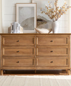 Transitional Solid Wood 6-Drawer Dresser for Bedroom Storage