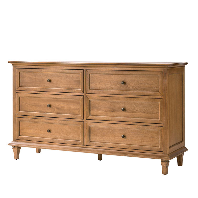 Transitional Solid Wood 6-Drawer Dresser for Bedroom Storage
