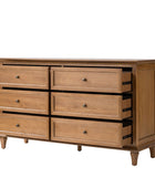 Transitional Solid Wood 6-Drawer Dresser for Bedroom Storage