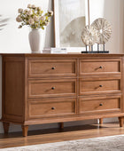 Robbie Transitional Solid Wood 6-Drawer Dresser for Bedroom Storage