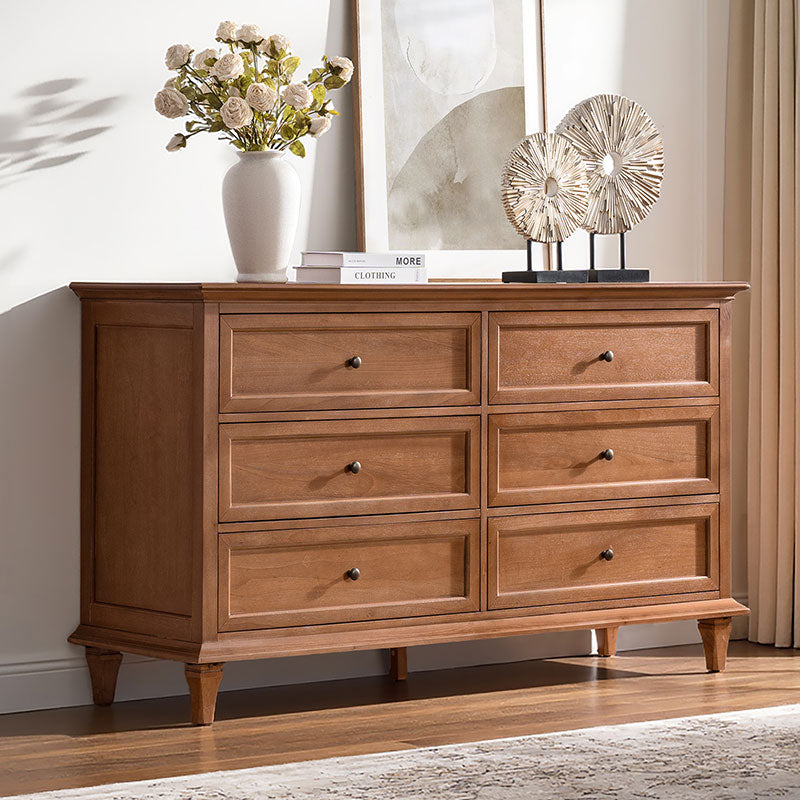 Robbie Transitional Solid Wood 6-Drawer Dresser for Bedroom Storage