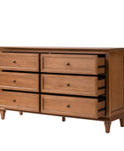 Robbie Transitional Solid Wood 6-Drawer Dresser for Bedroom Storage