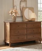 Mornay Transitional Solid Wood 6-Drawer Dresser for Bedroom Storage