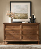 Mornay Transitional Solid Wood 6-Drawer Dresser for Bedroom Storage