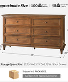 Mornay Transitional Solid Wood 6-Drawer Dresser for Bedroom Storage