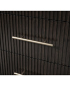 Modern Solid Wood Fluted Chest with 5 Drawers & Oak Texture