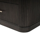 Modern Solid Wood Fluted Chest with 5 Drawers & Oak Texture