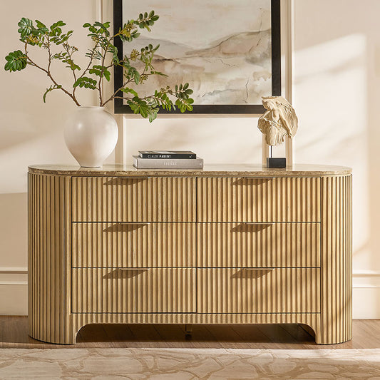 Arcua Fluted Marble Top Dresser