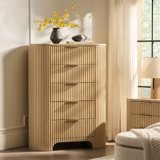 Arcua Fluted Marble Top Chest