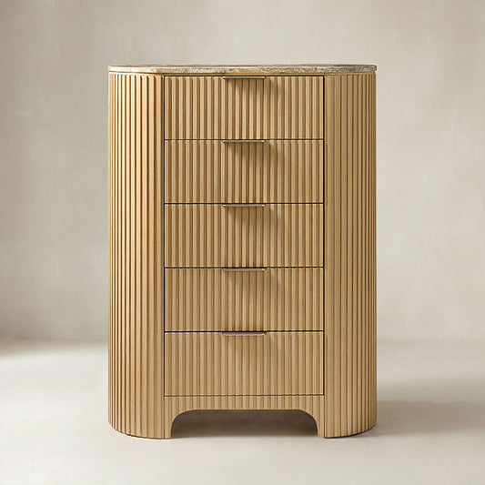 Arcua Fluted Marble Top Chest