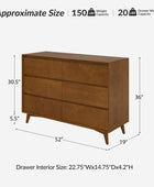 Apollone Mid-Century 6-Drawer Dresser with Solid Wood Legs