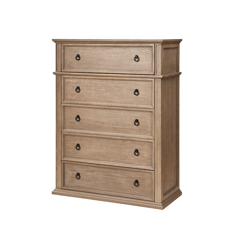 Hulala Home Rufina Traditional Functional 5 Drawer Dresser Oak